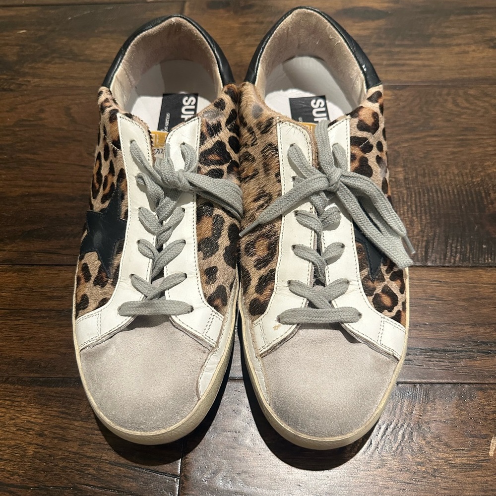 Golden Goose Leopard Superstar Sneakers
